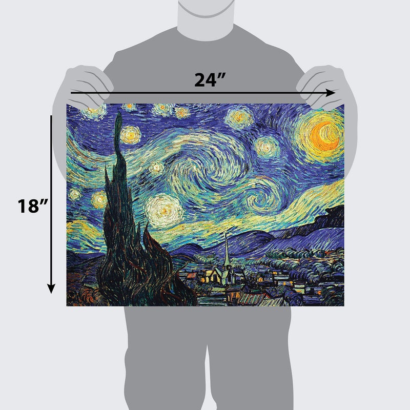 Palace Learning 2 Pack - The Starry Night 1889 & Starry Night Over the Rhone by Vincent Van Gogh - Fine Art Poster Prints (LAMINATED, 18" X 24") - Image 2